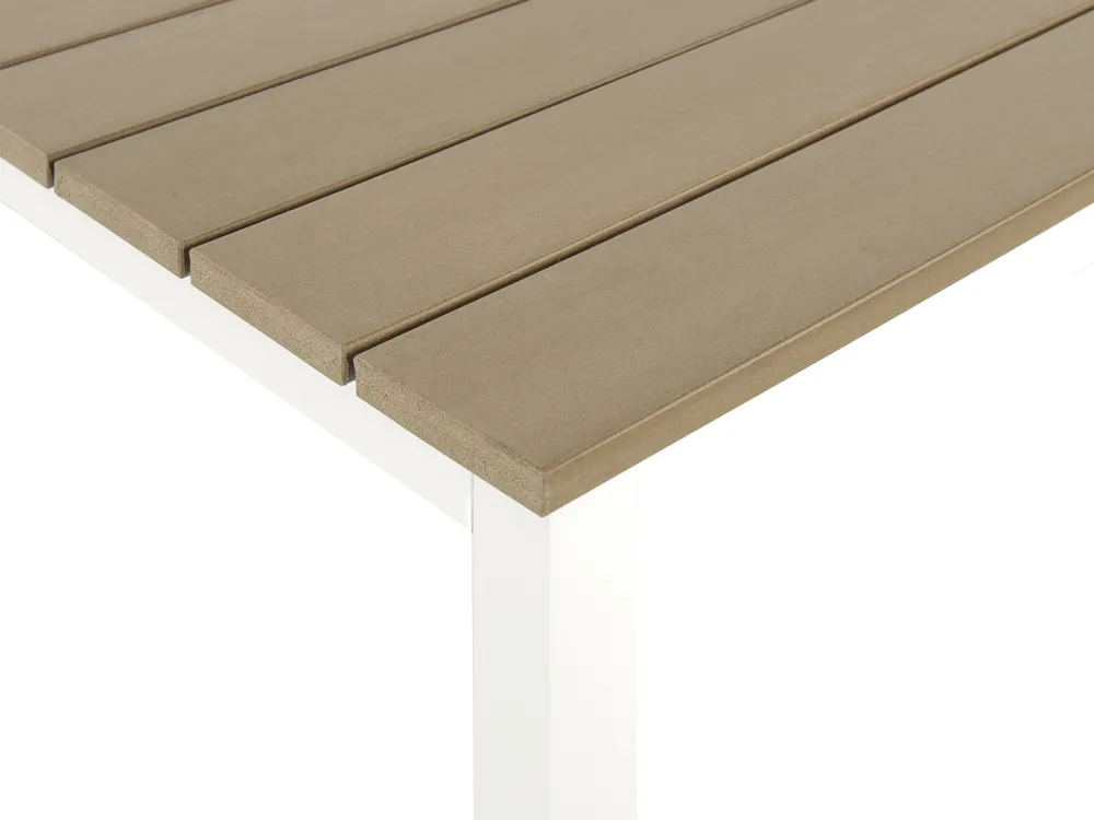 Garten Ecksofa mit Tisch 5-Sitzer MESSINA Metall Beige linksseitig_863209