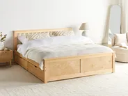Bed with 4 Drawers OLENDON Pine Wood Light Brown 180 x 200 cm (EU Super King)_954964