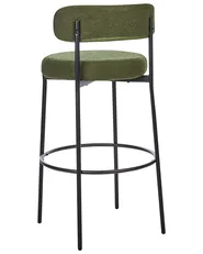 Set of 2 Bar Chairs ALLISON Boucle Green_913893