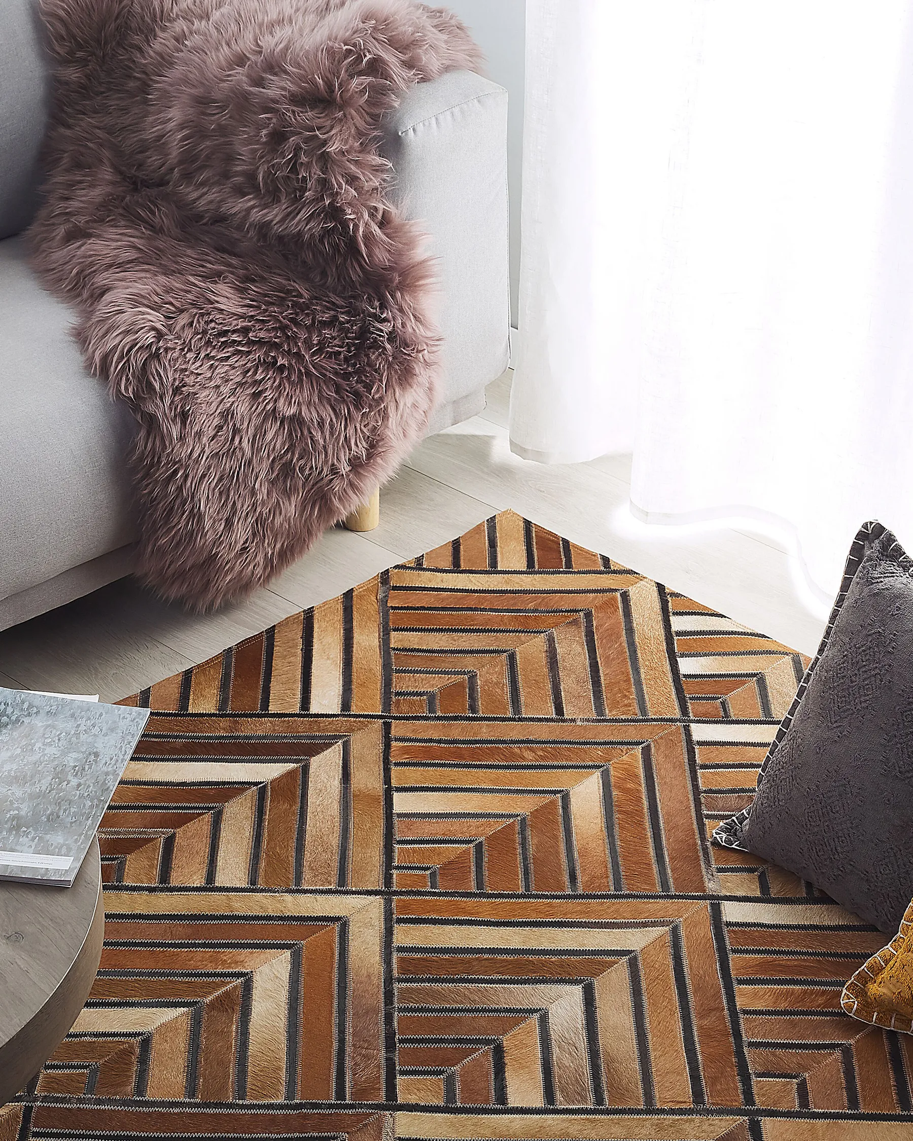 Rug TEKIR Brown 160 x 230 cm Leather_764740
