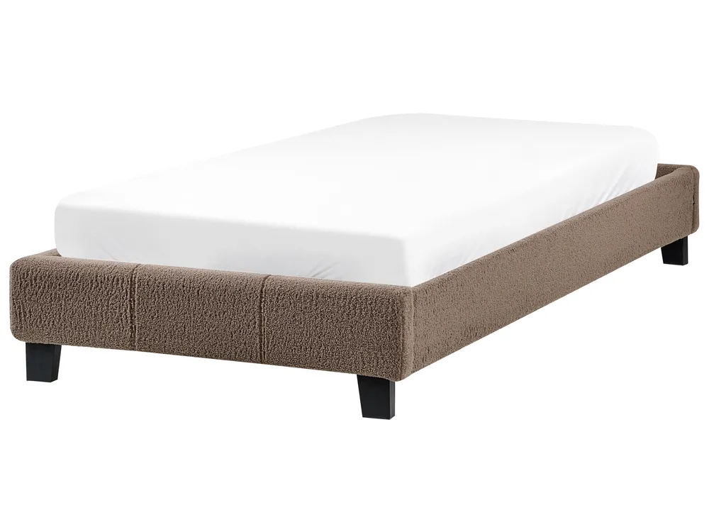 Bed without Headboard Boucle ROANNE 90 x 200 cm (EU Single) Taupe_995478