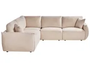 Modul Ecksofa 5-Sitzer MESNALI Bouclé Beige rechtsseitig_1046634