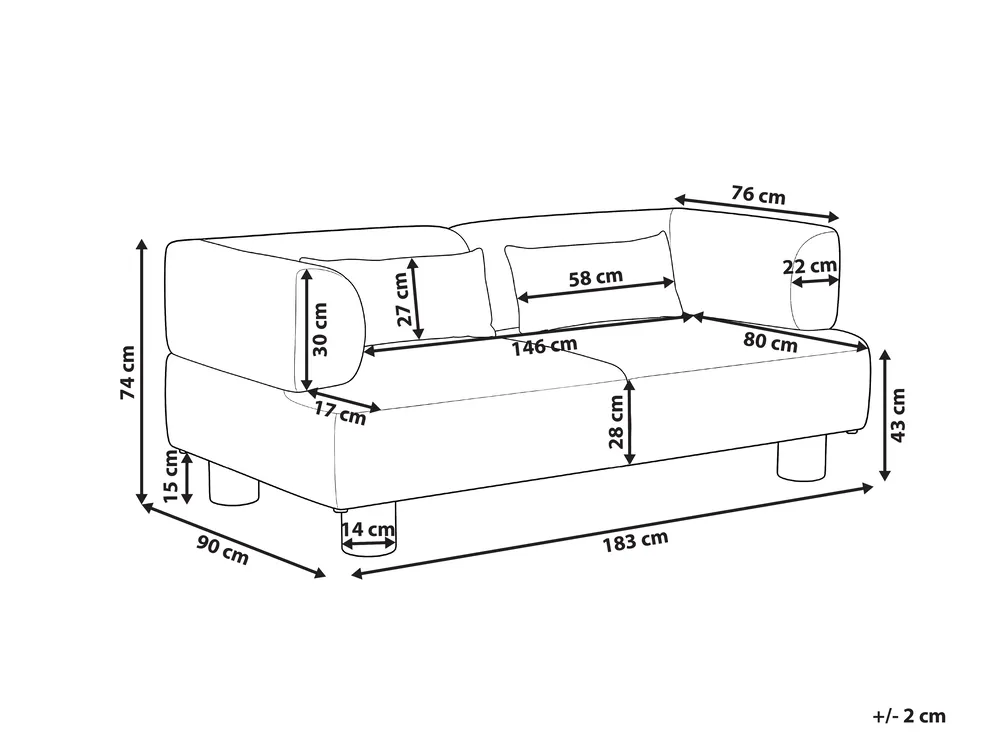 Sofa 2-Sitzer MOVIK Bouclé Beige_1046900