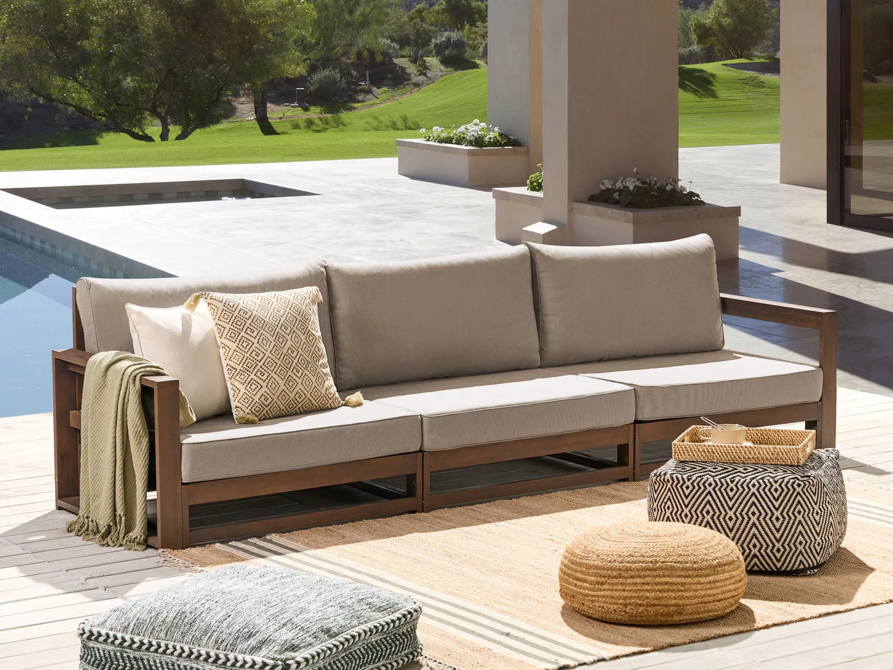 3 Seater TIMOR Wood Dark Brown_856754