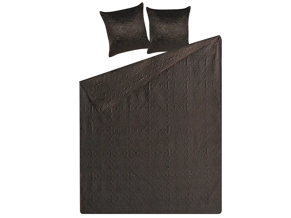 Tagesdecke mit Kissen RAYEN 160 x 220 cm Braun