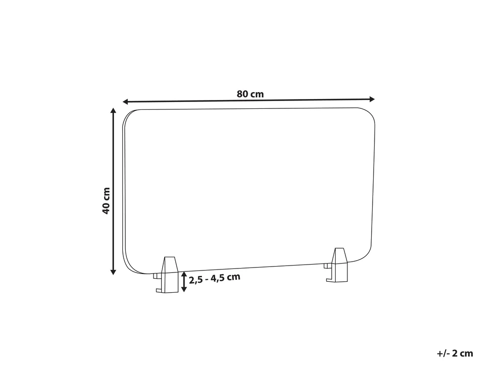Schreibtischtrennwand WALLY 80 x 40 cm Hellrot_853132