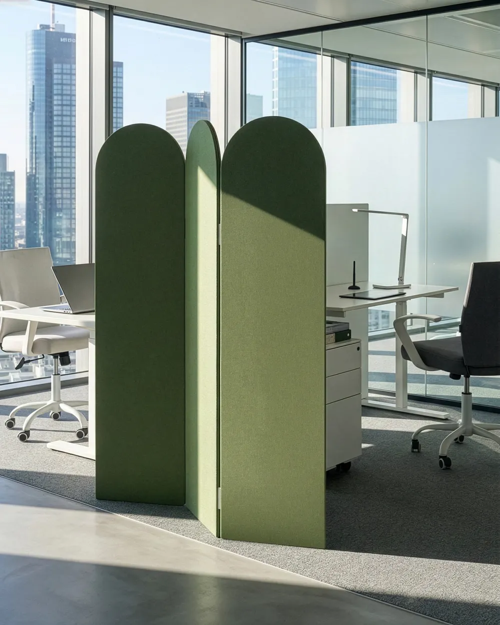Büro-Raumteiler SLIMMY 120 x 160 cm Grün