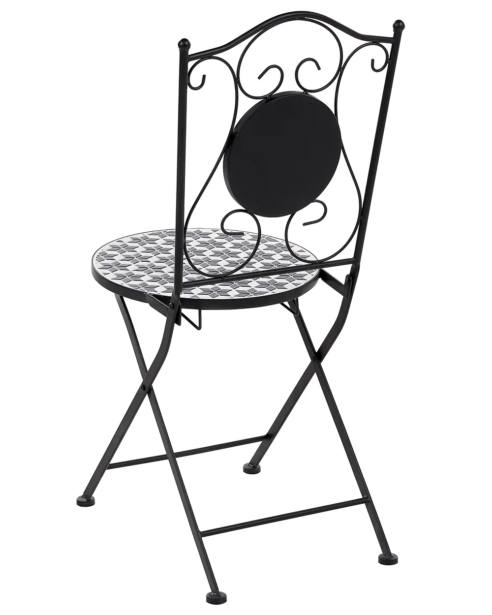 Set of 2 Garden Chairs SIROLO Folding Metal White/ Blue_1155653