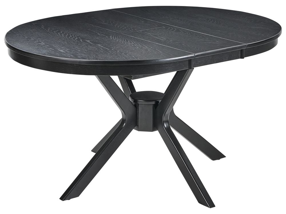 Eettafel uitschuifbaar TYMIS Zwart eikenhout 107/137 cm 107 cm