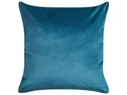 Dekokissen 2er Set DELICIOSA 45 x 45 cm Samtstoff Blau Pflanzenmuster_830050