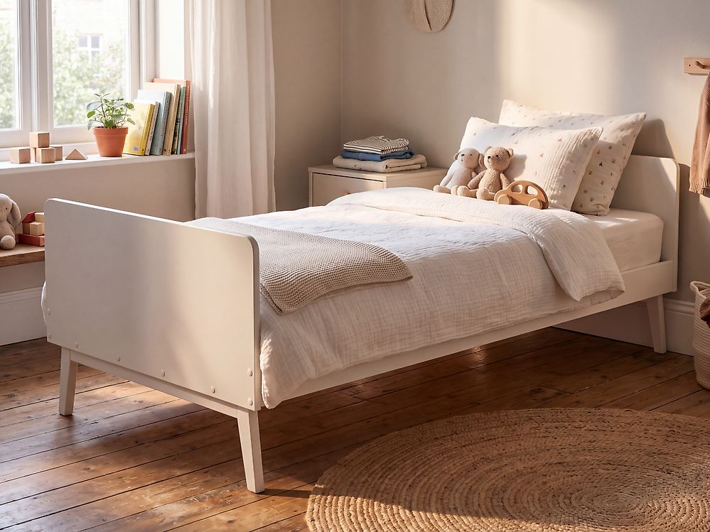 Bed Dennenhout BONNAC 90 x 200 cm Wit