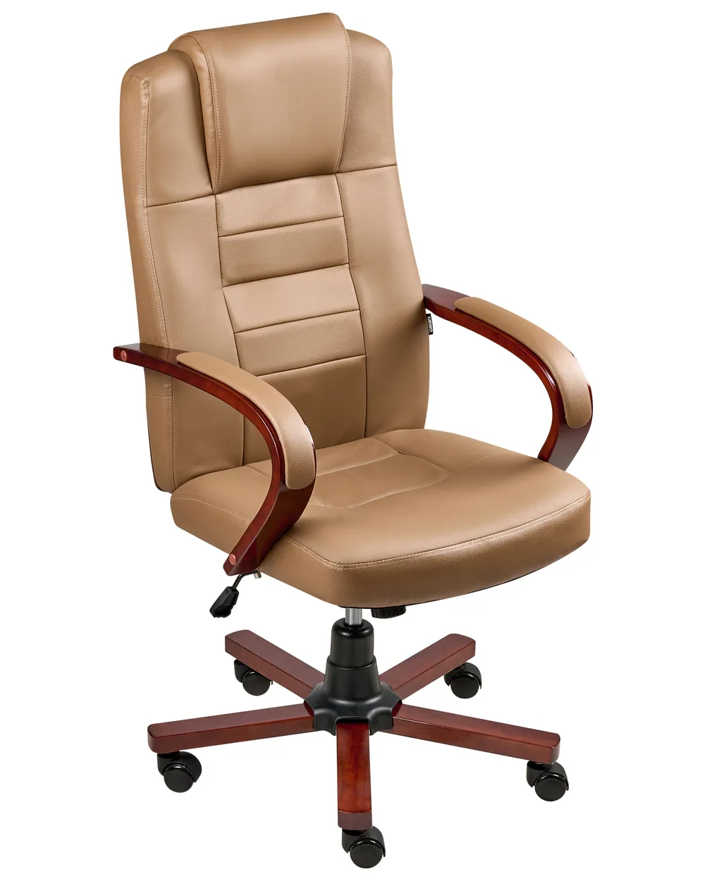 Massagestuhl DIAMOND mit Heizung Echtleder Hellbraun_1016774