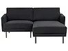 Corner Sofa BREDA Fabric Black Left Hand