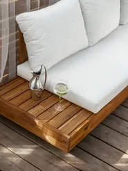 Garten Ecksofa 5-Sitzer MARETTIMO zertifiziertes Akazienholz Cremeweiß linksseitig_867105