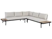 Garden Corner Sofa with Table 5 Seater BELLARIVA Eucalyptus Wood Off-White_933660