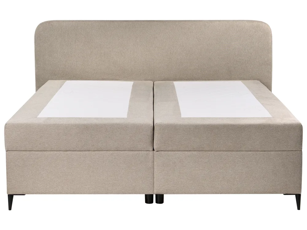 Boxspringbett mit Stauraum Stoff REGENT 180 x 200 cm Taupe_1065392