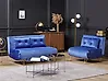 Sofa Set 3-Sitzer VESTFOLD Samtstoff Marineblau