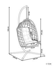 Hanging Chair with Stand MORNESE Metal Natural_1146581