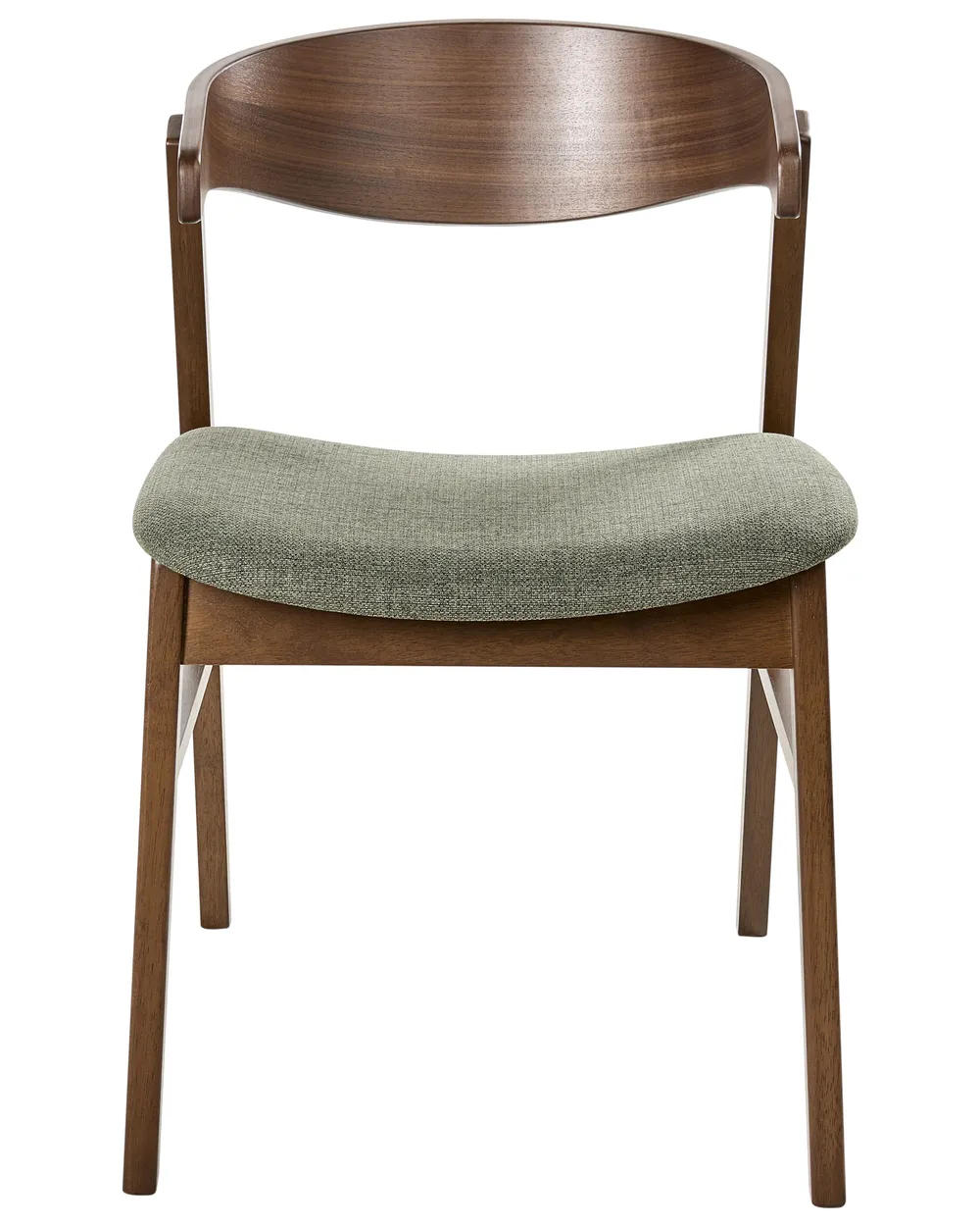 Set of 2 Dining Chairs LILLY Fabric Dark Green/ Brown_1016066