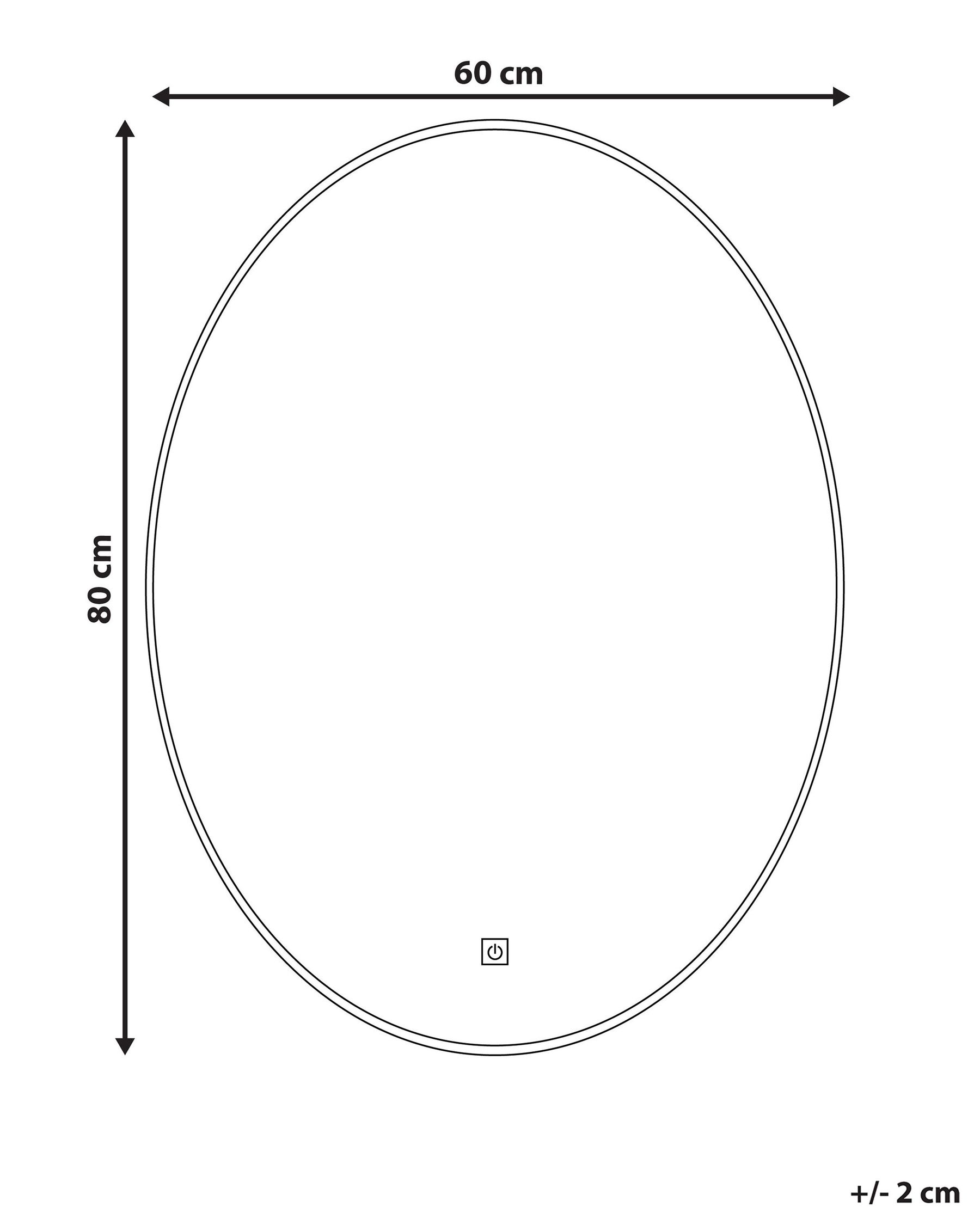 LED Bathroom Mirror MAZILLE 60 cm 80 cm Silver_780778