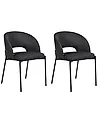 Esszimmerstuhl 2er Set PENNY Stoff Schwarz