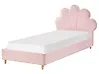 Kinderbett Muschel Samtstoff NEULISE 90 x 200 cm Rosa