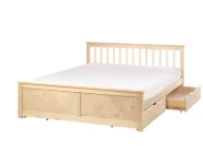 Bed with 4 Drawers OLENDON Pine Wood Light Brown 160 x 200 cm (EU King Size)_954883