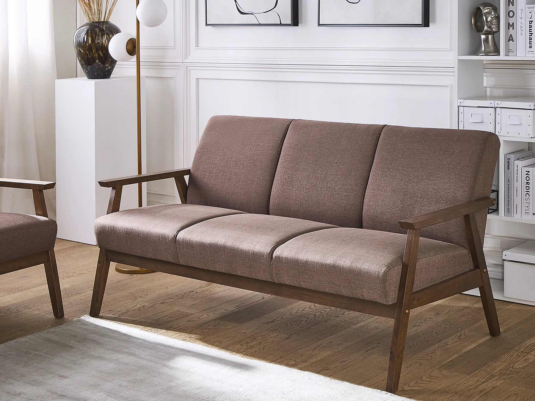 Sofa 3-Sitzer ASNES Stoff Braun_786879