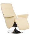 Recliner Chair PRIME with Footrest Faux Leather Light Beige