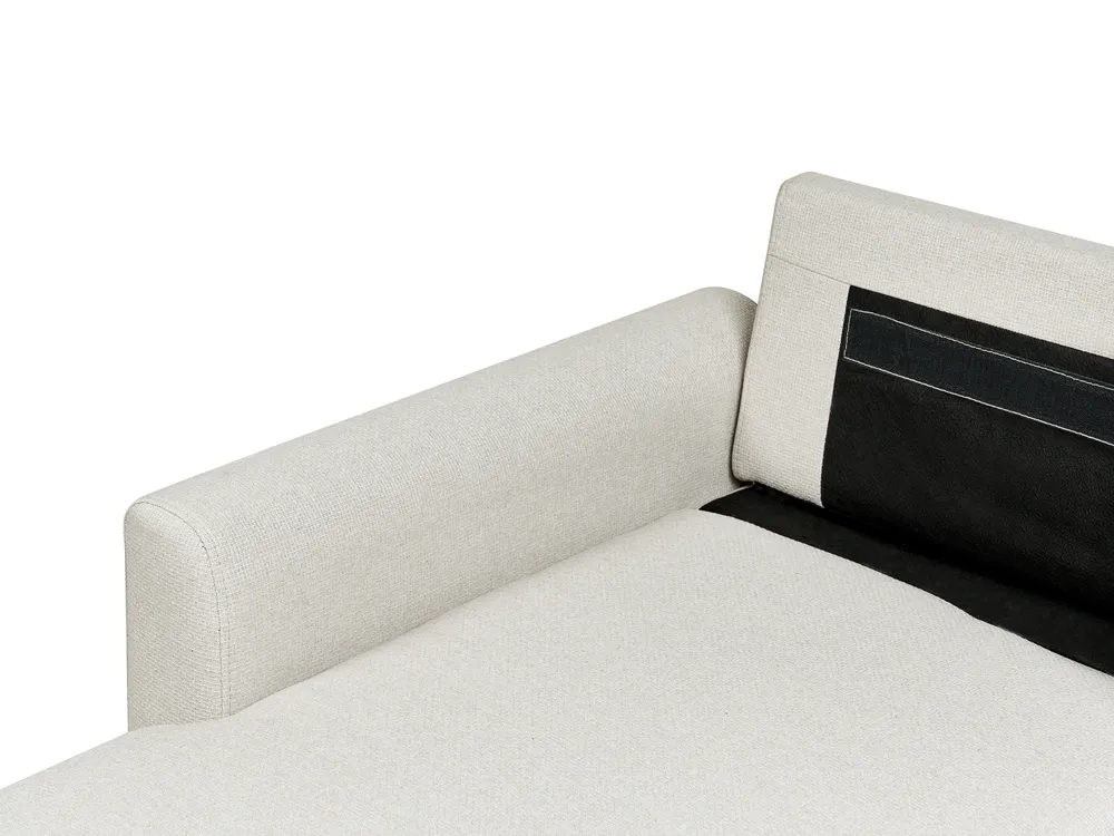 Eckschlafsofa 3-Sitzer NASSJO Kunstleinen Cremeweiß rechtsseitig_999863