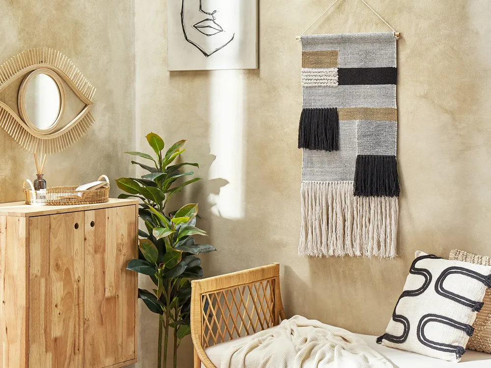 Fabric Wall Hanging HANGU Cotton 114 cm Beige_856787