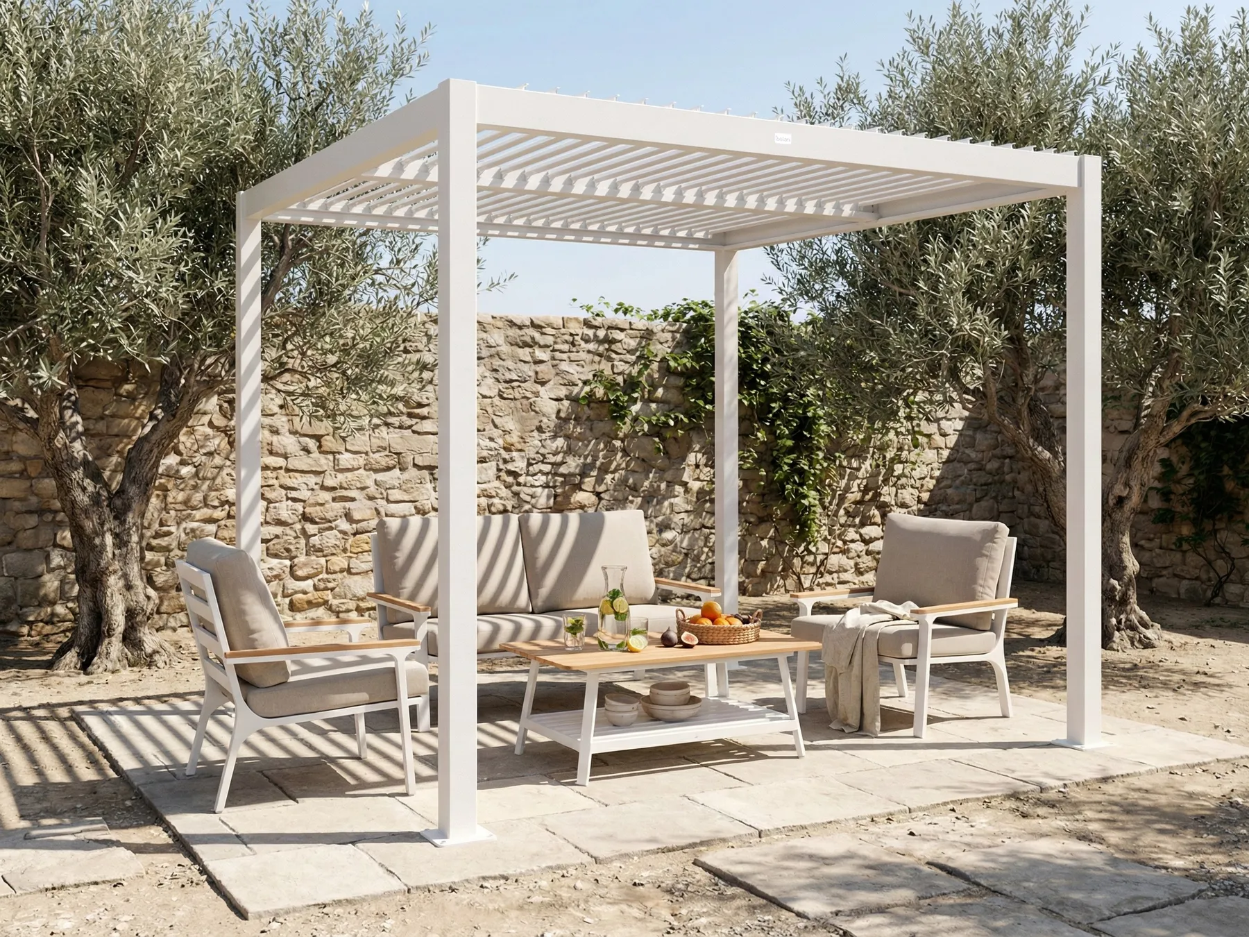 Pavillon FORNOLI 296 cm 296 cm Metall Weiß_932960