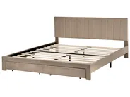 Bed with Storage Drawers LONZAC Velvet Taupe 180 x 200 cm (EU Super King)_1014858