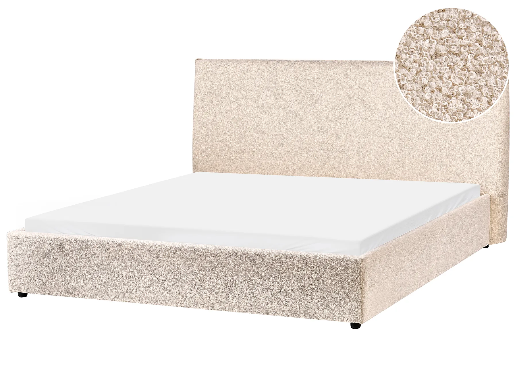 Bed Boucle LAVAUR 160 x 200 cm (EU King Size) Beige_985504