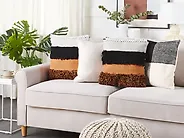Throw Cushion MIHALGAZI 45 x 45 cm Cotton Multicolour Striped_1179697