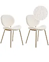 Esszimmerstuhl 2er Set LUANA Bouclé Weiß