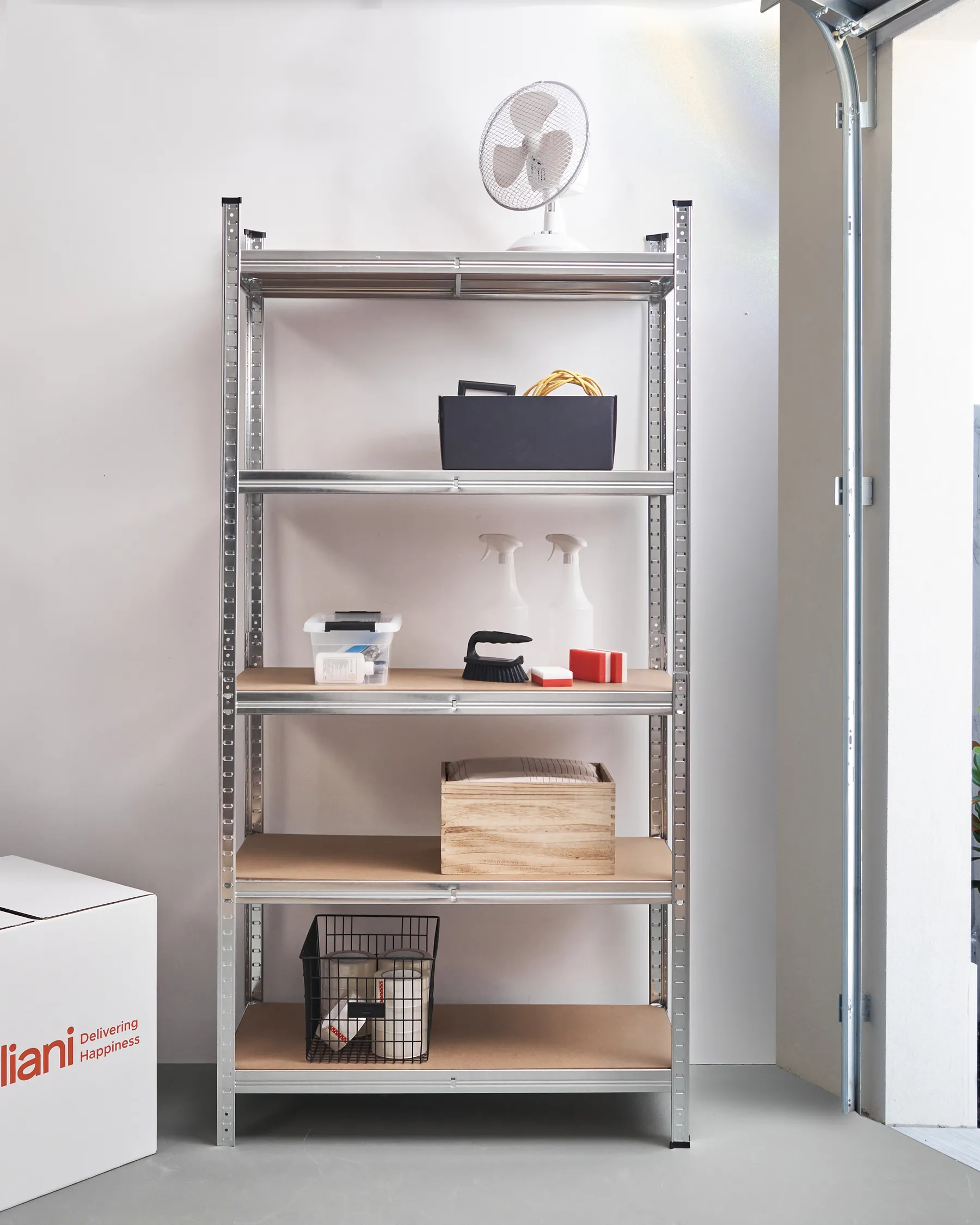 Garagenregal XITTA 90 cm 180 cm Metall Silber_978776