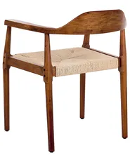 Lot de 2 chaises de salle à manger OAKDALE Bois Marron foncé/beige_985732