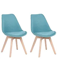 Set of 2 Dining Chairs DAKOTA II Fabric Blue_1186331
