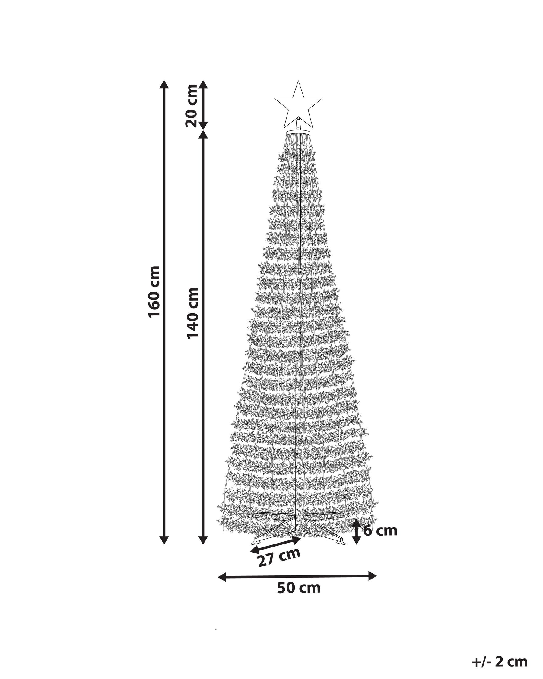 Floor Christmas Decoration Smart LED with App SAARLOQ 160 cm Christmas Tree Green_883771