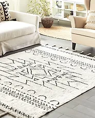 Rug KHOURIBGA Off-White 160 x 230 cm Cotton_1178512