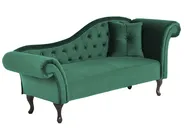 Rechtsseitige Chaiselongue LATTES Samtstoff Dunkelgrün_791484
