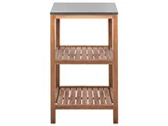 Outdoor-Küche 3er Set mit Spüle BRUCOLI Braun / Schwarz Akazienholz_1002745