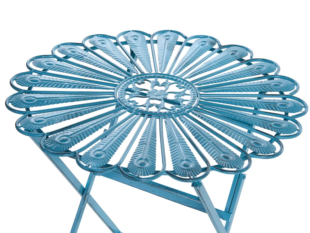Bistro Set klappbar PAVIA Metall Blau_1046304