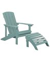 Gartenstuhl ADIRONDACK mit Fußstütze Türkis