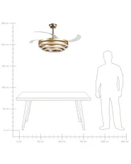 Plafondventilator met verlichting AUCILLA met afstandsbediening LED Goud_1125725