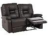 Sofa manuell verstellbar 2-Sitzer BERGEN Kunstleder Braun