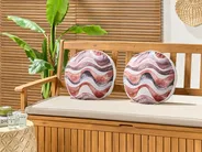 Gartenkissen 2er Set SEBORGA Abstraktes Muster 40 x 40 cm Braun_894864