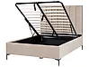 Bett mit Stauraum SEZANNE Samtstoff Taupe 140 x 200 cm