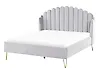 Bett mit Lattenrost Samtstoff AMBILLOU 140 x 200 cm Hellgrau